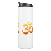 ヨガオムマントラシンボル金ゴールドサンアサナメディテーション タンブラー (回転右)