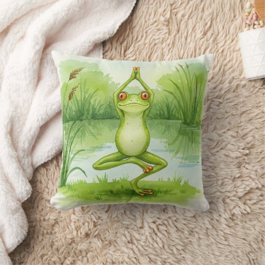 ヨガカエル枕 クッション (ブランケット)
