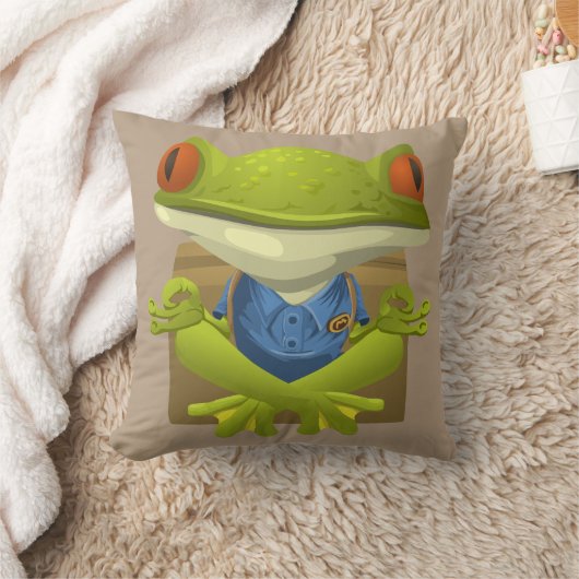 ヨガカエル枕 クッション (ブランケット)