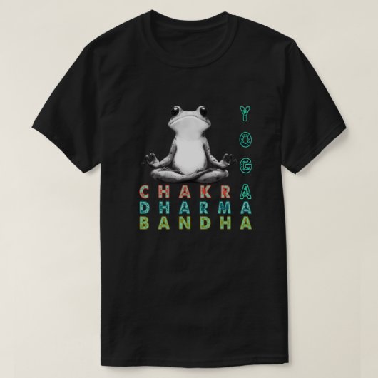 ヨガカエル,チャクラカエル Tシャツ (デザイン正面)
