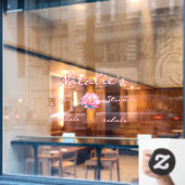 ヨガカスタマイズスタジオピンクロータスフラワー ウィンドウサイン (カフェ窓)