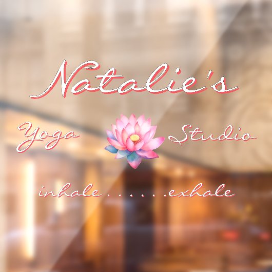 ヨガカスタマイズスタジオピンクロータスフラワー ウィンドウサイン (シート2)