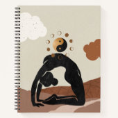 ヨガカメルポーズウストラサナ陰陽月相 ノートブック (正面)