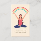 ヨガカラフルをする女の子の漫画 名刺 (正面)