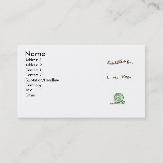 ヨガカードとしてニット 名刺 (正面)