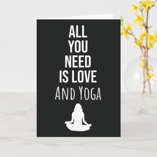ヨガカード　ヨギの女性のための彼女へのギフト カード (黄色い花)