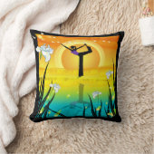 ヨガガガールアットポンドアメリカンMoJo枕 クッション (ブランケット)