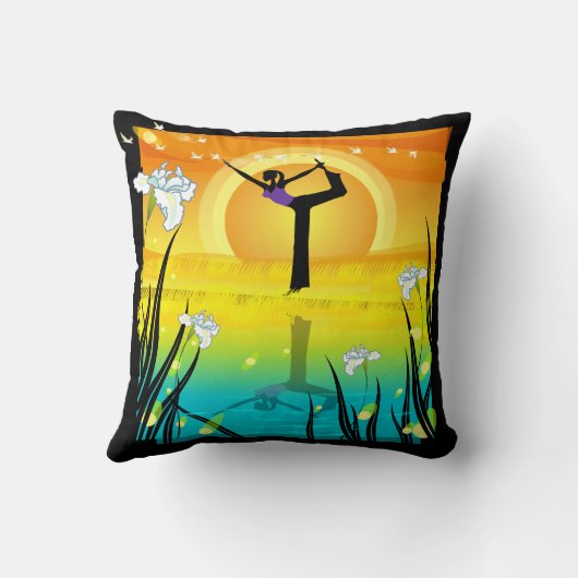 ヨガガガールアットポンドアメリカンMoJo枕 クッション (裏面)