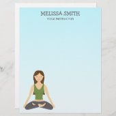 ヨガガガールインロータスポーズ&ヨガインストラクター文字 (正面/裏面)