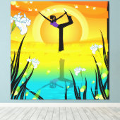 ヨガガガールキャンバスプリント キャンバスプリント (インサイチュ (ウッドフロア))