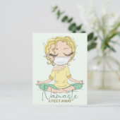 ヨガガガールナマステ6足 遠くに |ブロンド ポストカード (スタンド正面)