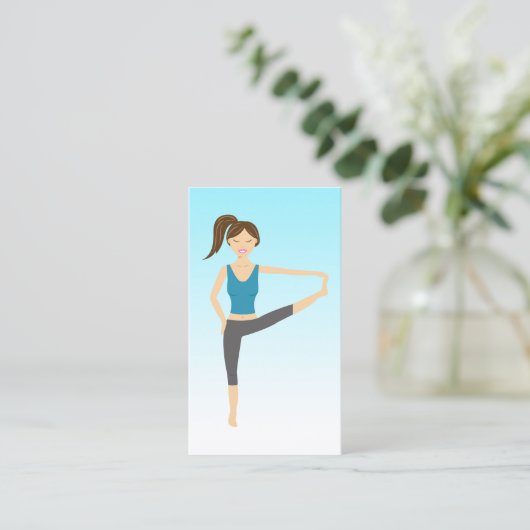 ヨガガガールハンドトゥーポーズヨガインストラクター 名刺 (スタンド正面)