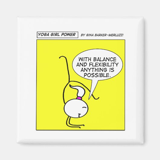 ヨガガガールパワー「バランスとフレキシブル」 マグネット (正面)