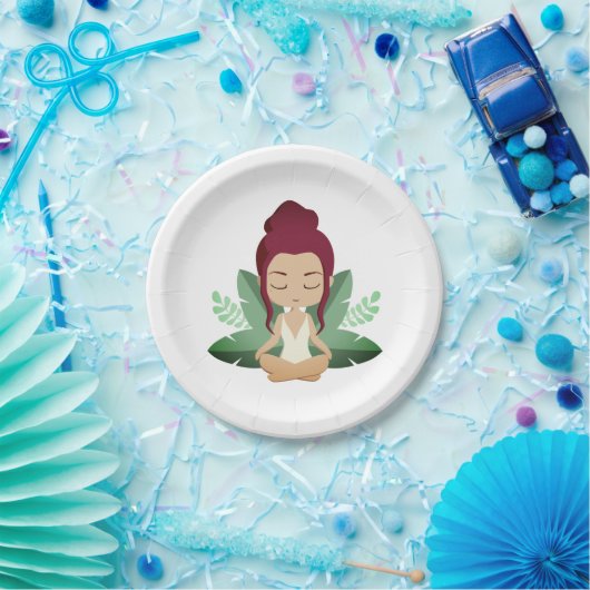 ヨガガガール落ち着いたウェルネスの心を高揚させる芸術 ペーパープレート (パーティー)