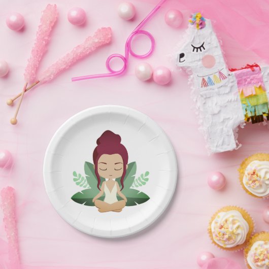 ヨガガガール落ち着いたウェルネスの心を高揚させる芸術 ペーパープレート (パーティー)
