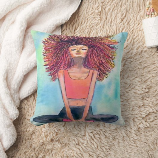 ヨガガールセレニティアートピロー クッション (ブランケット)