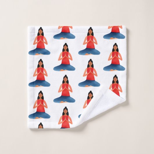 ヨガガールメディテーションナマステ バスタオルセット (ウォッシュタオル)