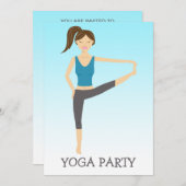 ヨガガール フルボディヨガ ポーズ ヨガパーティー 招待状 (正面/裏面)