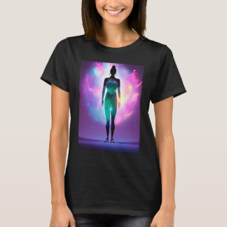 ヨガガール 女性 太陽礼拝 瞑想 チャクラ Tシャツ