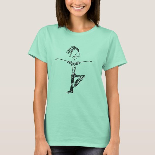 ヨガガール |黒 Tシャツ (正面)