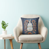 ヨガキャットインディゴブルー装飾用クッション クッション (椅子)