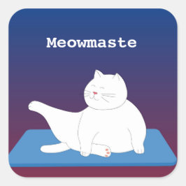 ヨガキャットステッカーMeowmaste スクエアシール