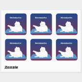 ヨガキャットステッカーMeowmaste スクエアシール (シート)