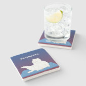 ヨガキャットマーブルコースター ストーンコースター (横)