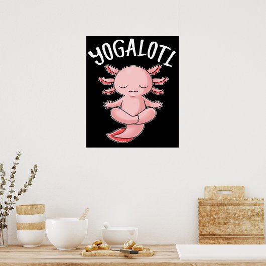 ヨガギフト女性瞑想ギフトAxolotlヨガ ポスター (キッチン)