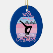 ヨガギムナストエクササイズガールなぜ歩く セラミックオーナメント (右)