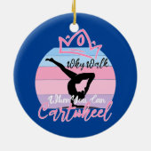 ヨガギムナストエクササイズガールなぜ歩く セラミックオーナメント (裏面)