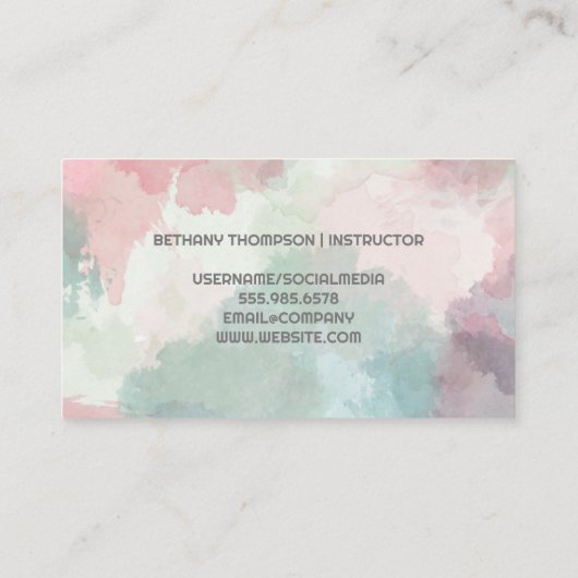 ヨガクラスの女性 名刺 (裏面)