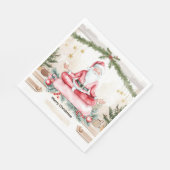 ヨガクラスのLargでサンタクロースとヨガクリスマス スタンダードランチョンナプキン (角)