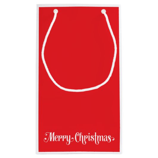 ヨガクラスのLargでサンタクロースとヨガクリスマス スモールペーパーバッグ (裏面)