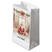 ヨガクラスのLargでサンタクロースとヨガクリスマス スモールペーパーバッグ (正面アングル)