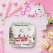 ヨガクラスのLargでサンタクロースとヨガクリスマス ペーパープレート (パーティー)