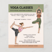 ヨガクラスインストラクター瞑想トレーナー女性 チラシ (正面)