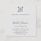 ヨガクラススクールプライベートインストラクターロゴグレー スクエア名刺 (裏面)