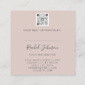 ヨガクラススクールプライベートインストラクターQrCodeバラ スクエア名刺 (裏面)