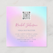 ヨガクラススクールロゴインストラクターQRヒールグラデーション スクエア名刺 (裏面)