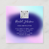 ヨガクラススクールロゴインストラクターQRヒールフローラ スクエア名刺 (裏面)