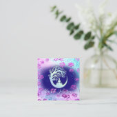 ヨガクラススクールロゴインストラクターQRヒールフローラ スクエア名刺 (スタンド正面)