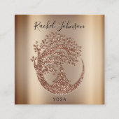 ヨガクラスズスクールインストラクターホリスティックQrバラ スクエア名刺 (正面)