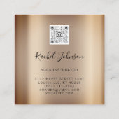 ヨガクラスズスクールインストラクターホリスティックQrバラ スクエア名刺 (裏面)