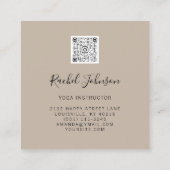 ヨガクラスズスクールロゴインストラクターベージュ金ゴールド スクエア名刺 (裏面)