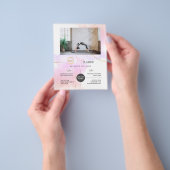 ヨガクラスフォトロゴ水彩ピンク金ゴールドシック チラシ (手)