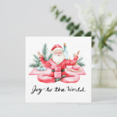 ヨガクリスマスサンタクロースがヨガをポーズ シーズンカード (スタンド正面)