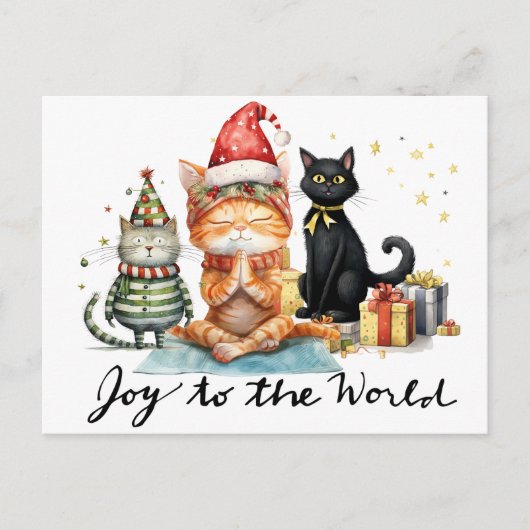 ヨガクリスマスサンタクロースがヨガをポーズ シーズンポストカード (正面)