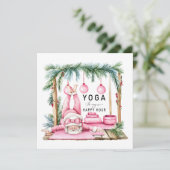 ヨガクリスマスサンタクロースが呼吸をポーズ付け シーズンカード (スタンド正面)