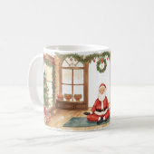 ヨガクリスマスサンタクロースのポーズ コーヒーマグカップ (正面左)